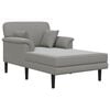 vidaXL Chaise longue Cinzento-claro Veludo