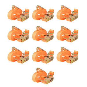 vidaXL Cintas fixação c/ roquete 10 pcs 0,4 toneladas 6mx25mm laranja