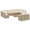 vidaXL 13 pcs conjunto de sof&aacute;s p/ jardim com almofad&otilde;es vime PE bege