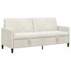 vidaXL Sofa com Armazenamento 3 lugar Creme 192 x 78 x 87 cm Poli&eacute;ster