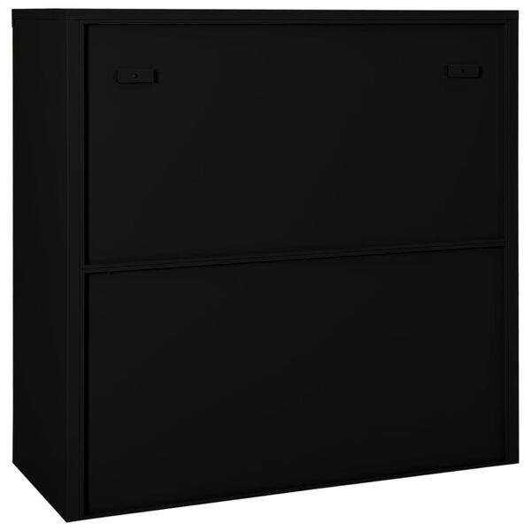 vidaXL Armário com porta deslizante aço 90x40x90 cm preto