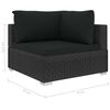 vidaXL Conjunto lounge de jardim c/ almofadões 12 pcs vime PE preto