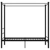 vidaXL Estrutura de cama com dossel metal preto 90x200 cm