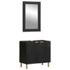 vidaXL 2 pcs conjunto m&oacute;veis casa de banho derivados de madeira preto