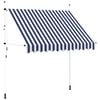 vidaXL Toldo retr&aacute;til manual 250 cm riscas azuis e brancas