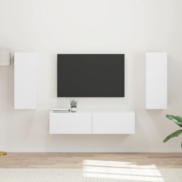 vidaXL Conjunto de m&oacute;vel de TV 2 pcs Branco Madeira processada