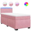 vidaXL Cama com molas/colch&atilde;o 100x200 cm veludo rosa