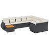 vidaXL 10 pcs conjunto sof&aacute;s de jardim c/ almofad&otilde;es vime PE preto