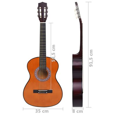 vidaXL Guitarra clássica para iniciantes com saco 3/4 36"