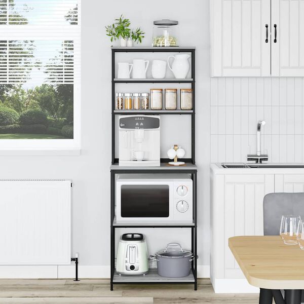 vidaXL Prateleira de Cozinha Cinza Sonoma 60 x 40 x 168 cm