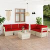 vidaXL 6 pcs conjunto lounge de paletes + almofad&otilde;es madeira de abeto