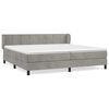 vidaXL Cama com molas/colch&atilde;o 200x200 cm veludo cinzento-claro