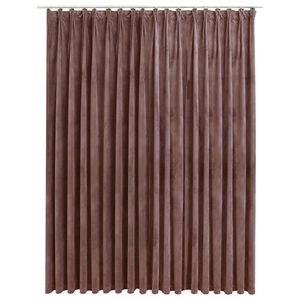 vidaXL Cortina blackout com ganchos 290x245 cm veludo rosa antigo