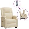 vidaXL Poltrona de massagens tecido cor creme