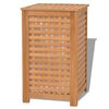 vidaXL Cesto roupa suja madeira de nogueira maci&ccedil;a 39x39x65 cm