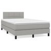 vidaXL Cama com molas/colch&atilde;o 120x200 cm tecido cinza-claro