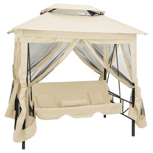 vidaXL Gazebo com baloi&ccedil;o convers&iacute;vel branco nata