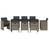 vidaXL Conjunto de Jantar para Jardim 9 pcs Cinzeto vime PE