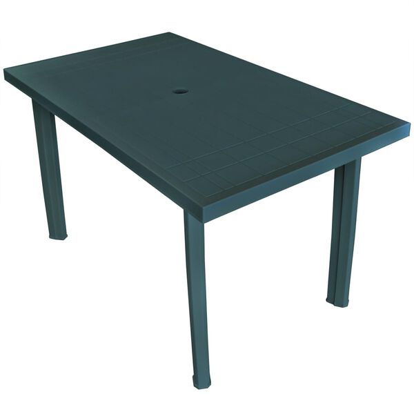 vidaXL Mesa de jardim 126x76x72 cm pl&aacute;stico verde