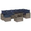 vidaXL Conjunto de sof&aacute; de jardim com 8 pe&ccedil;as e almofadas em rattan sint&eacute;tico cinza