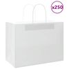 vidaXL Sacos de papel 250 unid com al&ccedil;as branco 32x17x25 cm