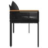 vidaXL Banco de exterior com almofada Preto 117 x 54 x 74.5 cm vime PE
