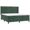 vidaXL Cama com molas/colch&atilde;o 160x200 cm veludo verde-escuro