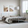 vidaXL Estrutura de cama com cabeceira e pés 183x213 cm metal branco