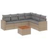 vidaXL 7 pcs conjunto de sof&aacute;s p/ jardim com almofad&otilde;es vime PE bege