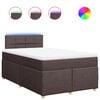 vidaXL Cama boxspring com colch&atilde;o 120x190 cm tecido castanho-escuro