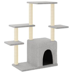 vidaXL &Aacute;rvore p/ gatos c/ postes arranhadores sisal 97,5cm cinza-claro