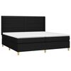 vidaXL Cama box spring c/ colch&atilde;o e LED 200x200 cm tecido preto