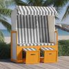 vidaXL Strandkorb com toldo vime PE e madeira maci&ccedil;a branco e cinzento