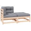 vidaXL 2 pcs conjunto lounge de jardim com almofad&otilde;es pinho maci&ccedil;o