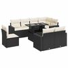vidaXL 9 pcs conjunto de sof&aacute;s p/ jardim c/ almofad&otilde;es vime PE preto