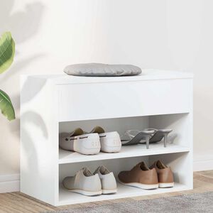 vidaXL Banco sapateira 60x30x45 cm derivados de madeira branco