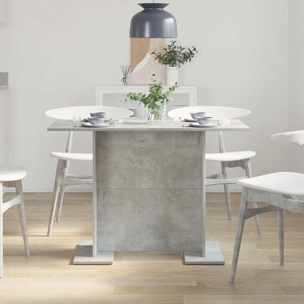 vidaXL Mesa de jantar 110x60x75 cm derivados madeira cinzento cimento