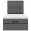 vidaXL Estrutura cama otomana colch&atilde;o 80x200 cm tecido cinzento escuro