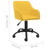 vidaXL Cadeiras de jantar giratórias 2 pcs tecido amarelo