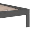 vidaXL Estrutura de cama king 150x200 cm madeira maci&ccedil;a cinza