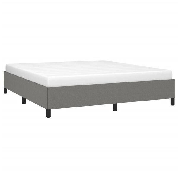 vidaXL Estrutura de cama sem colch&atilde;o 180x200 cm tecido cinzento-escuro
