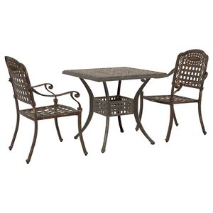 vidaXL Conjunto de Mesa de Jardim 3 pcs Branco Alum&iacute;nio Fundido