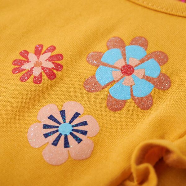 T-shirt de manga comprida para crian&ccedil;a ocre-escuro 140