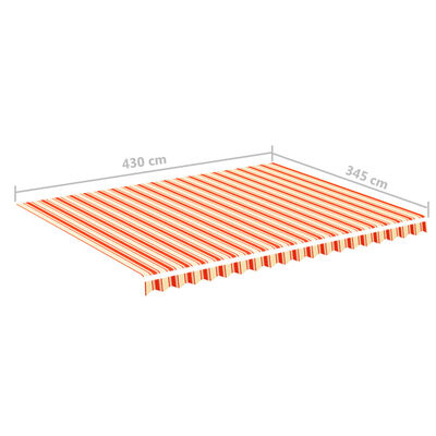 vidaXL Tecido de substituição para toldo 4,5x3,5 m amarelo e laranja
