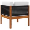 vidaXL Conjunto de lounge de jardim vidaXL de 2 pe&ccedil;as com almofadas de madeira de ac&aacute;cia e corda