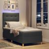 vidaXL Cama Box Spring LED Cinza Escuro 100 x 200 cm tecido