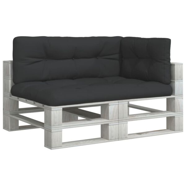 vidaXL Almofad&otilde;es para sof&aacute;s de paletes 3 pcs tecido preto