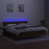 vidaXL Cama box spring c/ colch&atilde;o/LED 180x200cm tecido castanho-escuro