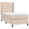 vidaXL Cama box spring c/colch&atilde;o/LED 100x200cm couro artif. cappuccino
