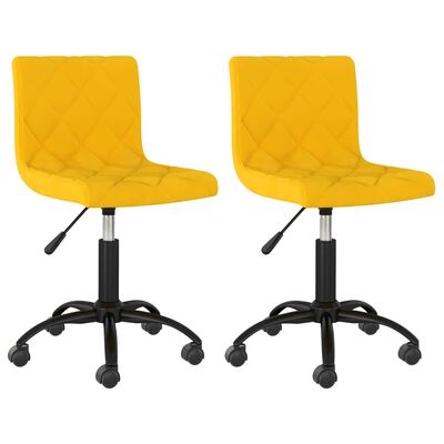 vidaXL Cadeiras de jantar giratórias 2 pcs veludo amarelo mostarda
